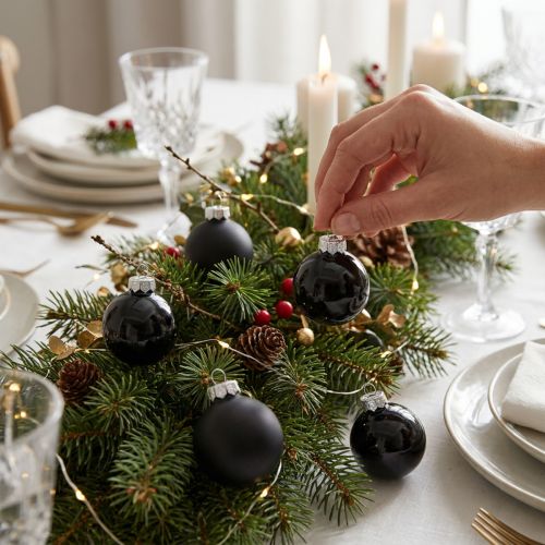 Black Christmas balls glass mini matt gloss Ø3cm 22 pcs | Floristik24.co.uk