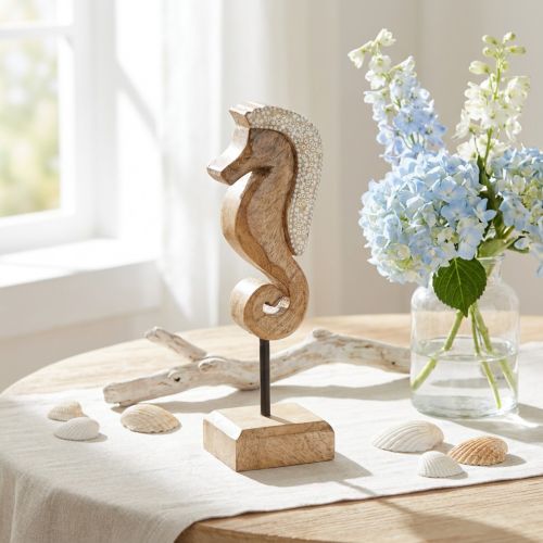 Mango wood decoration seahorse with pearls table decoration maritime 20cm | Floristik24.co.uk