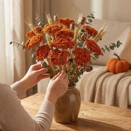 Achillea Orange Dried Flowers Yarrow 45-60cm 1kg | Floristik24.co.uk