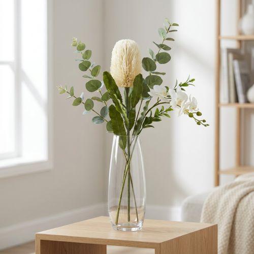 Artificial Flower Banksia White Cream Artificial Exotics 64cm | Floristik24.co.uk