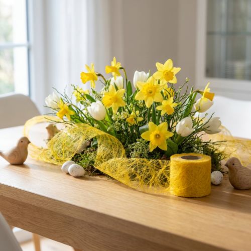 Fleece 8cm 25m yellow | Floristik24.co.uk