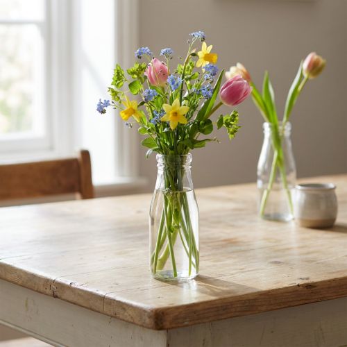 Bottle decoration glass bottle vase made of glass Ø7.5cm H19cm | Floristik24.co.uk