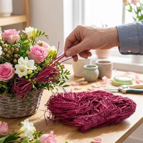 Decorative Bast for Crafting Natural Bast Raffia Mallow 300g | Floristik24.co.uk