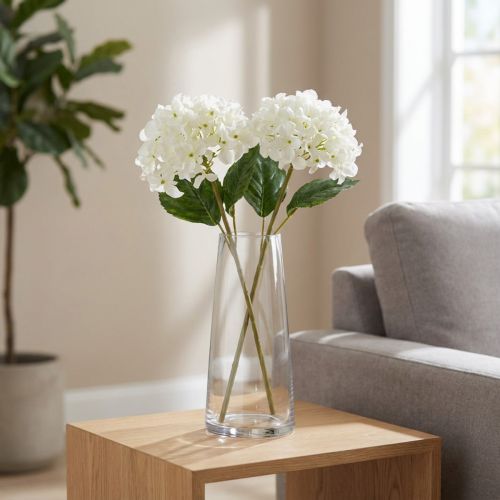 Artificial hydrangea flower for elegant, modern interior design, 80cm, 2 pieces | Floristik24.co.uk