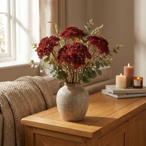 Yarrow artificial flowers red Achillea artificial H30cm 6 pcs | Floristik24.co.uk