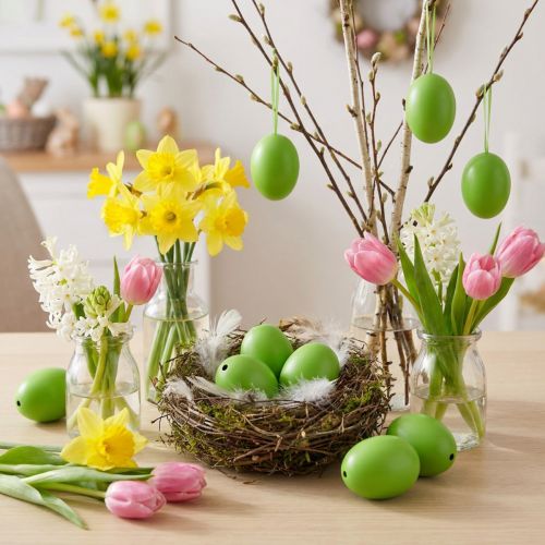 Chicken Eggs 5.5cm - 7cm Green 10 pcs | Floristik24.co.uk