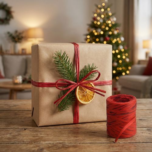 Raffia Ribbon Red Bordeaux Gift Ribbon Bast Ribbon Decorative Ribbon 200m | Floristik24.co.uk