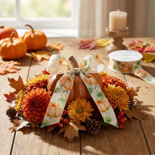 Gift ribbon pumpkin ribbon autumn orange 40mm 15m | Floristik24.co.uk