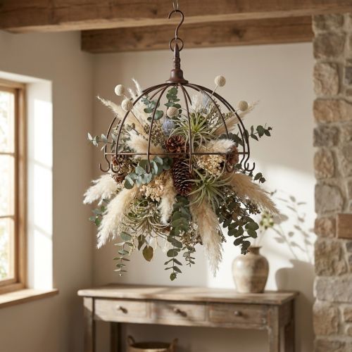 Metal crown for hanging rust brown Ø31cm H31cm | Floristik24.co.uk