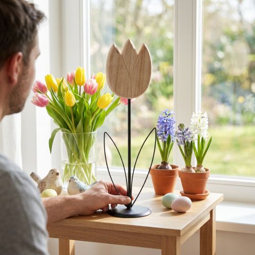 Decorative wooden tulip