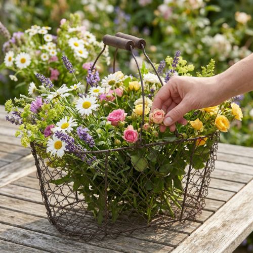 Wire basket oval with handle 27x16.5cm H13.5cm brown | Floristik24.co.uk