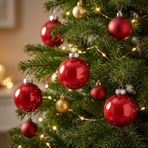 Red Christmas baubles, glass tree ornaments, shiny, Ø6cm, 24 pieces | Floristik24.co.uk