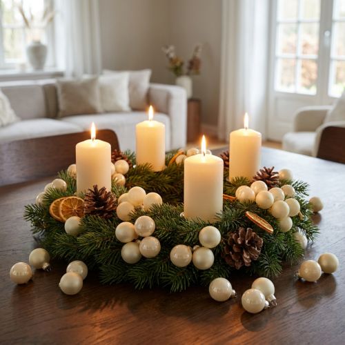 Mini Christmas baubles cream mix matt/glossy Ø25mm 140p | Floristik24.co.uk