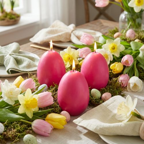 Product Egg candle for spring, ideal table decoration, Easter decoration and gift ideas, 9cm, 20h, 6 pieces
