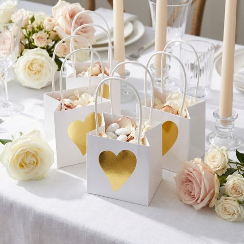 Gift Bags with Handles White