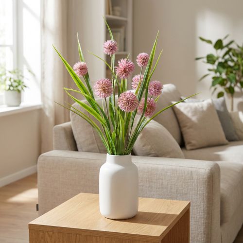 Artificial flowers ball flower allium ornamental onion artificial pink 45cm | Floristik24.co.uk