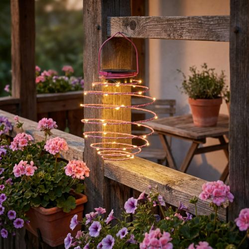 Solar garden light pink 22cm with 25 LEDs warm white | Floristik24.co.uk