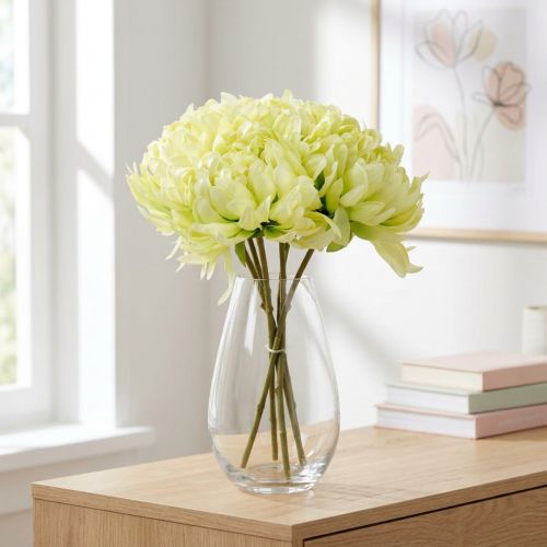 Bouquet of chrysanthemums artificial cream, yellow 28cm 6pcs | Floristik24.co.uk