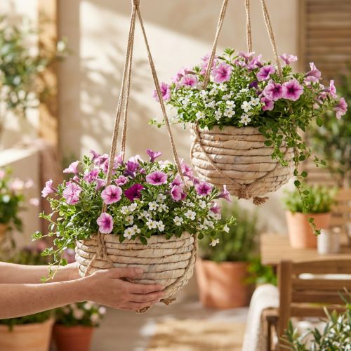 Basket for hanging water hyacinth white 25/31cm set of 2 | Floristik24.co.uk