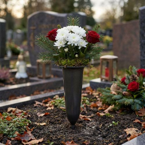 Grave vase anthracite 28.5cm | Floristik24.co.uk