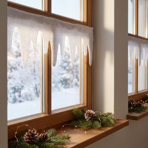 Icicle garland snow fleece
