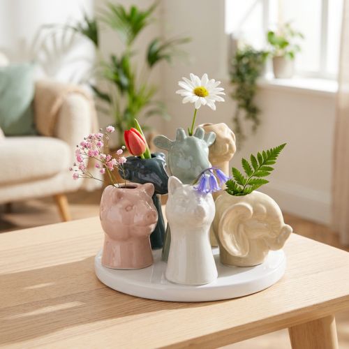 Vase decorative animal figurines, perfect for playful room design, 13cm | Floristik24.co.uk