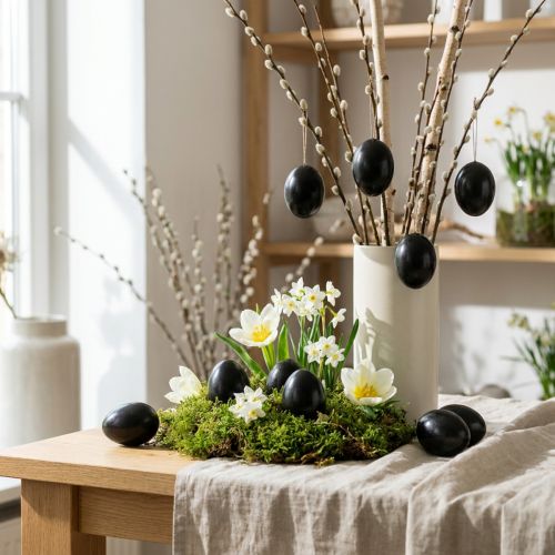Product Goose Eggs Black Blown Eggs Easter Decoration Pack of 10