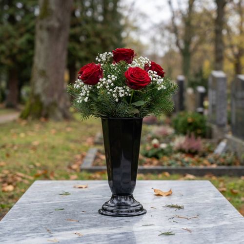 Setting vase “Szwed” black Ø13cm, 1pc | Floristik24.co.uk