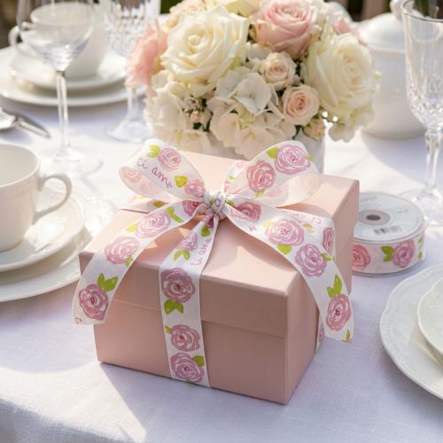 Gift Ribbon Roses "Ti amo" Romantic Decorative Ribbon 25mm 20m | Floristik24.co.uk