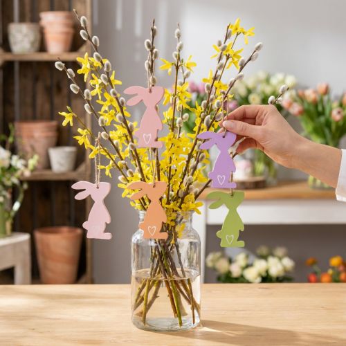 Easter bunny decoration hanging decoration Easter decoration pastel 8cm 12pcs | Floristik24.co.uk