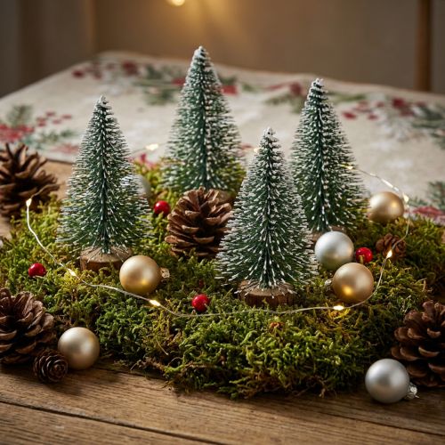 Mini fir trees snow-covered winter forest Ø5cm H8cm 12 pcs | Floristik24.co.uk