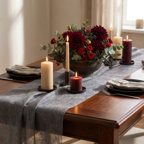 Dekovlies table runner decorative fleece table runner gray 23cm 25m | Floristik24.co.uk