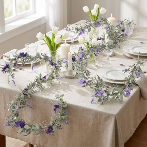 Lilac Garland Artificial Spring Decoration for Special Occasions and Seasonal Design 145cm 2pcs | Floristik24.co.uk