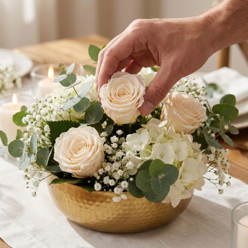 Product Rose heads, preserved flowers for elegant floral arrangements, 5cm, 6 pieces