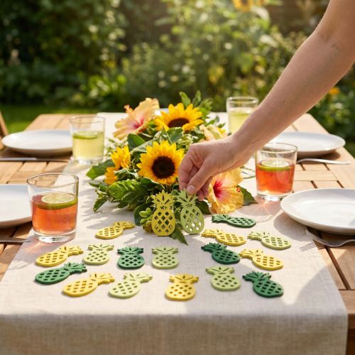 Scatter decoration wooden pineapple 3.5cm 72 pcs | Floristik24.co.uk