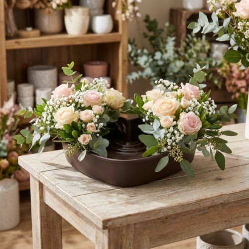 Plant heart "Amora" brown 35 x 35cm, 1pc | Floristik24.co.uk