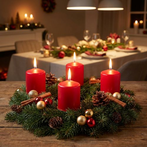 Product Pillar candle 70/60 red 16 pcs