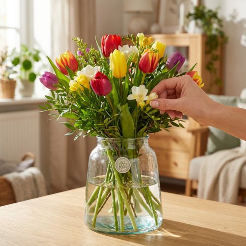 Flower vase glass clear glass vase table decoration Ø18cm H22cm | Floristik24.co.uk