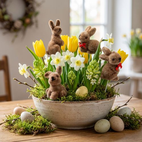 Easter bunnies on wire, assorted, 5cm - 7cm 20 pcs | Floristik24.co.uk