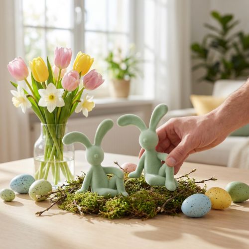 Easter bunny decorative figure for stylish home decoration and Easter, 22cm, 2 pieces | Floristik24.co.uk