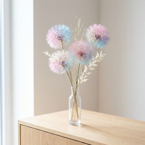 Dandelion decoration, dried flower, stabilized and dyed, delicate, durable, 12cm, 4 pieces | Floristik24.co.uk