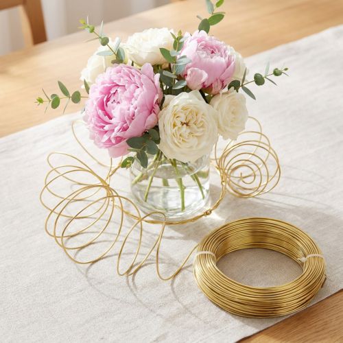 Golden aluminum wire 2mm 500g 60m for crafting and decoration | Floristik24.co.uk