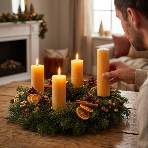 Taper candles colored candles honey 34x240mm 4 pcs | Floristik24.co.uk