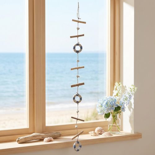 Window decoration maritime lifebuoys wooden decoration summer 90cm | Floristik24.co.uk
