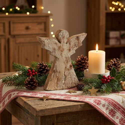 Christmas angel decoration Christmas mango wood 20×18×2.5cm | Floristik24.co.uk
