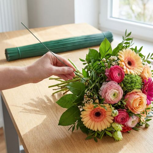 Product Gerbera Wire Floristry Wire Green 0.6/300mm 1kg