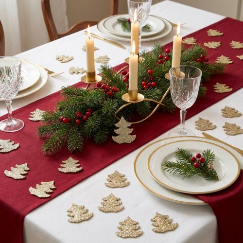 Scatter decoration Christmas tree gold glitter 4 cm 72 pcs | Floristik24.co.uk