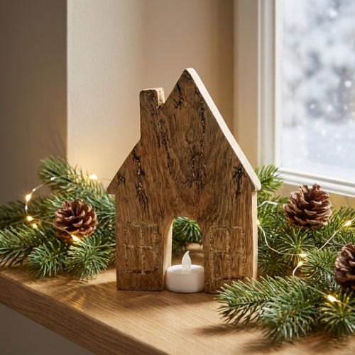 Wooden house decoration Christmas house wooden house decoration wooden stand H15cm | Floristik24.co.uk