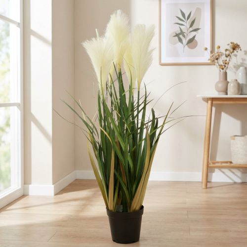 Reed grass in a pot Artificial potted plant Cream, Green 79cm | Floristik24.co.uk