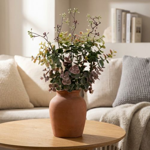 Eucalyptus bush artificial eucalyptus green red 39cm | Floristik24.co.uk